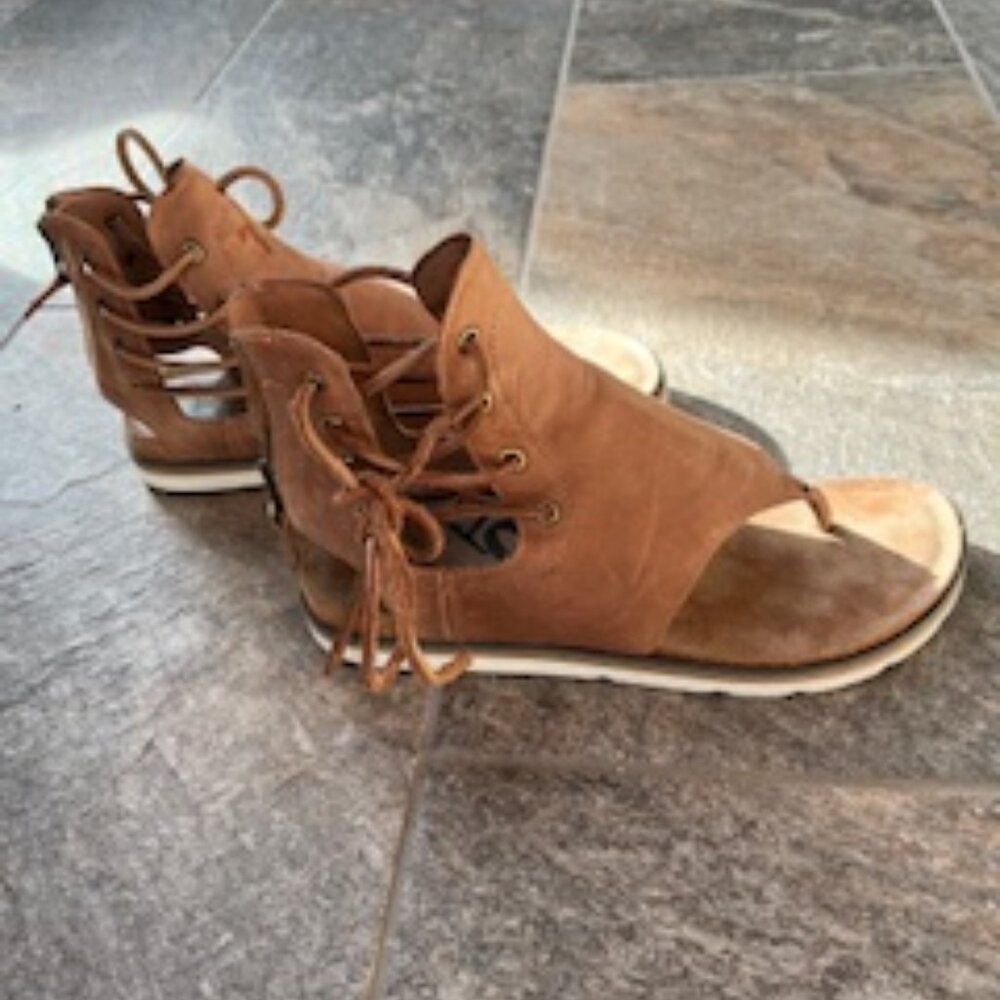 Sundance - OTBT Leather Sandal Lace up Gladiator Tan leather Size 8.5